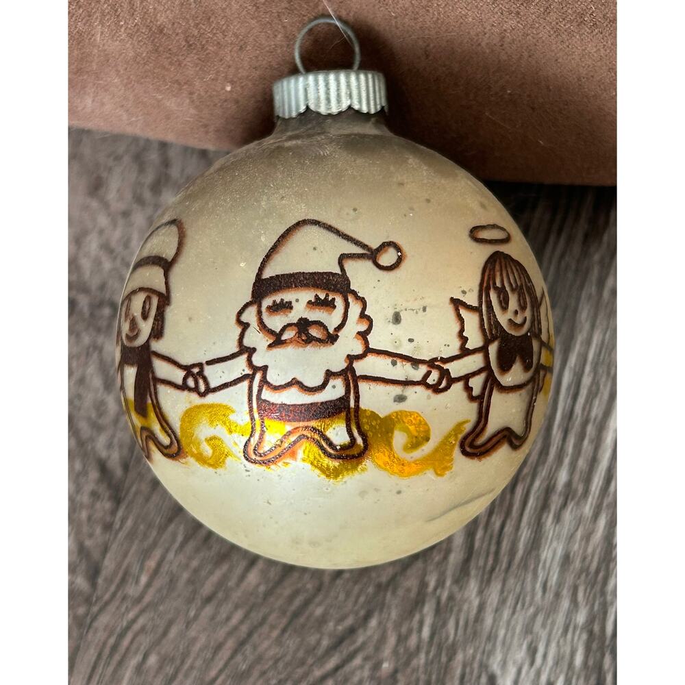 Lot of 2 Vintage Glass Hand designed Christmas ornaments